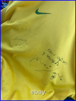 Brazil Football Shirt Signed By Roberto Carlos And Denilson