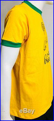 Brazil Pele, Ronaldo and Ronaldinho Signed Soccer Jersey Auto Becket BAS LOA