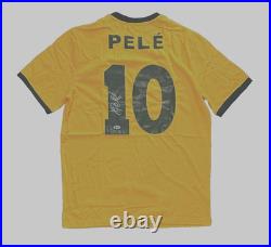 Brazil Pele Signed Soccer CUSTOM Jersey Autographed Beckett BAS COA