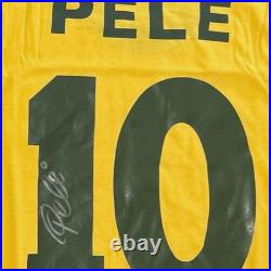 Brazil Pele Signed Soccer CUSTOM Jersey Autographed Beckett BAS COA
