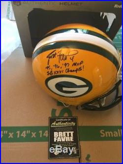 Brett Favre Autograph Signed Auto Fs Helmet Favre Coa NFL Proline Authentic Hof
