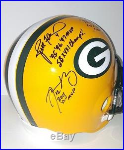 Brett Favre Bart Starr Aaron Rodgers Signed GB Packers FullSize Helmet FANATICS