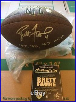 Brett Favre Signed Autograph NFL Football Favre Coa Hof Mint Inscribed