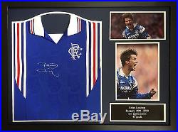 Brian Laudrup Framed Signed Glasgow Rangers 1998 Football Shirt With Proof & Coa