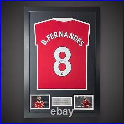 Bruno Fernandes Hand Signed And Framed Manchester United Shirt With COA £259