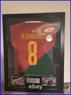 Bruno Fernandes Signed & Framed Portugal Football Shirt COA Beckett QR