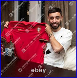 Bruno Fernandes Signed Portugal Shirt 2020-2021 Autograph Jersey