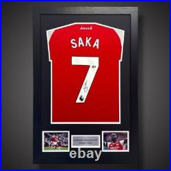 Bukayo Saka Hand Signed And Framed Arsenal Football Shirt £349 With COA