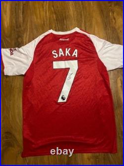 Bukayo Saka Signed Arsenal Home Shirt With COA Included