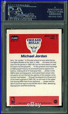 Bulls Michael Jordan Signed 1986 Fleer Sticker #8 Rookie Auto Card PSA Slabbed