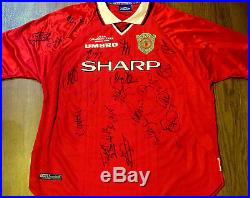 CHAMPIONS LEAGUE WINNERS 1999 Manchester United Shirt Signed By Treble Squad COA