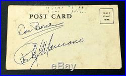 C. 1953 ROCKY MARCIANO VINTAGE SIGNED AUTO'D HOLLAND FURNACE POSTCARD as CHAMP