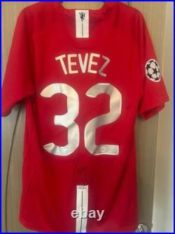 Carlos Teves Signed Manchester United Shirt with Coa and Proof Rare
