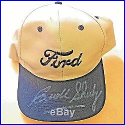 Carroll Shelby Autographed Ford Tan & Black Cap N Person Rare Signed Unfitted