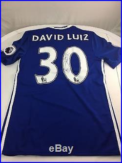 Chelsea David Luiz Poppy Premier League Match Day Shirt MATCH WORN AND SIGNED