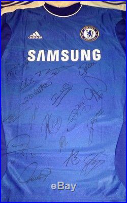 Chelsea FC MUNICH 2012 SQUAD SIGNED SHIRT BY 17 PLAYERS