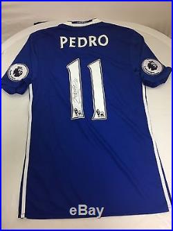 Chelsea Pedro Poppy Premier League Match Day Shirt MATCH WORN AND SIGNED