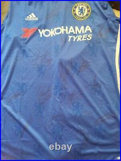 Chelsea Premier League Winners Squad Signed Shirt 2016-17