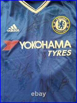 Chelsea Premier League Winners Squad Signed Shirt 2016-17