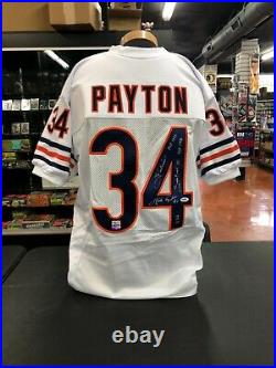 Chicago Bears Walter Payton Signed Jersey Stat Inscriptions Full Letter PSA Auto