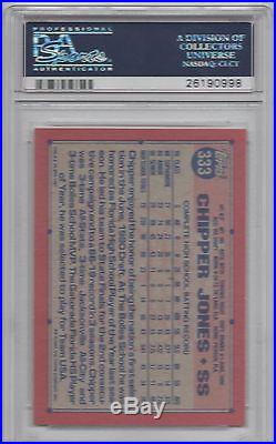 Chipper Jones Psa 9 Mint Signed 1991 Topps Desert Shield Card #333 Psa/dna Rare