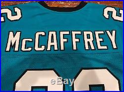 Christian McCaffrey Signed Carolina Panthers Blue Custom Jersey Witness JSA GTSM