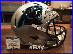 Christian McCaffrey Signed Carolina Panthers Full Size Helmet Witness Beckett
