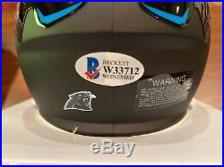 Christian McCaffrey Signed Riddell Carolina Panthers AMP Mini Helmet Beckett