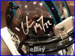 Christian McCaffrey Signed Riddell Carolina Panthers Chrome Mini Helmet Beckett