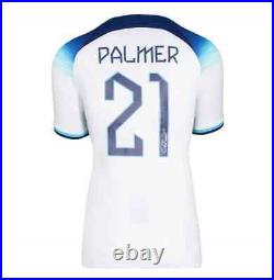 Cole Palmer Back Signed England 2022-23 Home Shirt