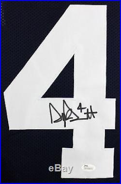 Cowboys Dak Prescott Authentic Signed Blue Jersey Autographed JSA Witness