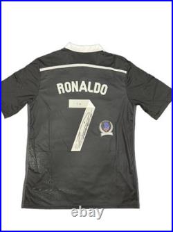 Cristiano Ronaldo #7 Signed Autographed Soccer Jersey Beckett COA Black
