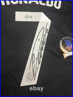 Cristiano Ronaldo #7 Signed Autographed Soccer Jersey Beckett COA Black