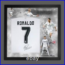 Cristiano Ronaldo Hand Signed And Deluxe Framed Real Madrid Shirt £699
