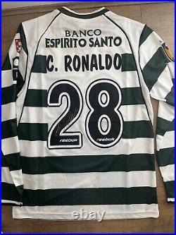 Cristiano Ronaldo Hand Signed Sporting Lisbon Shirt COA