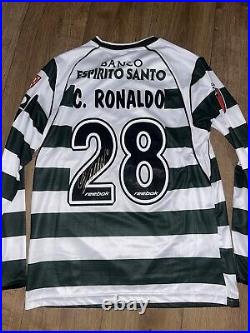 Cristiano Ronaldo Hand Signed Sporting Lisbon Shirt COA