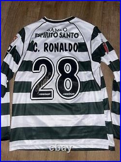 Cristiano Ronaldo Hand Signed Sporting Lisbon Shirt COA