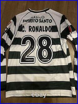 Cristiano Ronaldo Hand Signed Sporting Lisbon Shirt COA