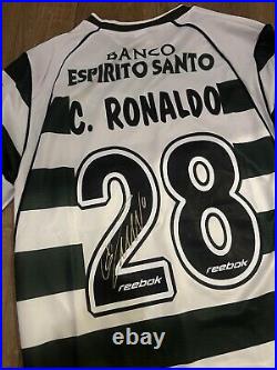 Cristiano Ronaldo Hand Signed Sporting Lisbon Shirt COA