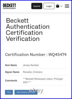 Cristiano Ronaldo Signed & Framed Juventus Football Shirt COA Beckett QR