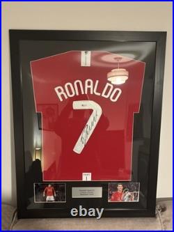 Cristiano Ronaldo Signed & Framed Manchester United Football Shirt Beckett