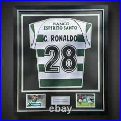 Cristiano Ronaldo Sporting Lisbon Hand Signed Deluxe Framed Football Shirt £549