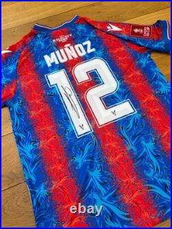 Daniel Muñoz Hand Crystal Palace 2025 FA Cup Final Shirt + COA