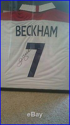 David Beckham signed England home shirt framed