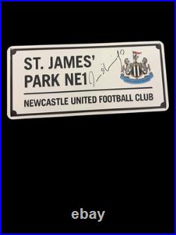 David Ginola Hand Signed Newcastle United Street Signs With Proof