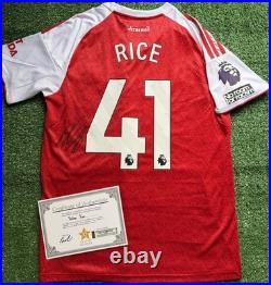 Declan Rice Hand Signed 25/26 Arsenal Home Shirt with COA