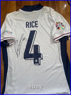 Declan Rice Signed England Home Shirt With COA Included