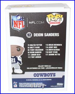 Deion Sanders Autographed/Signed Dallas Cowboys NFL Funko Pop #92 BAS 25072