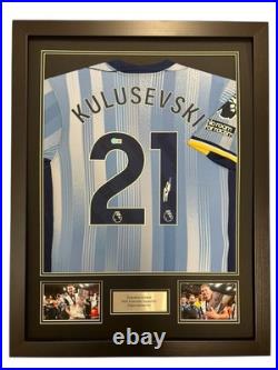 Dejan Kulusevski Tottenham Signed Shirt Framed RARE PROOF OF SIGNING