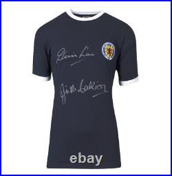 Denis Law & Jim McCalliog Signed Scotland Shirt Home, 1967 Autograph